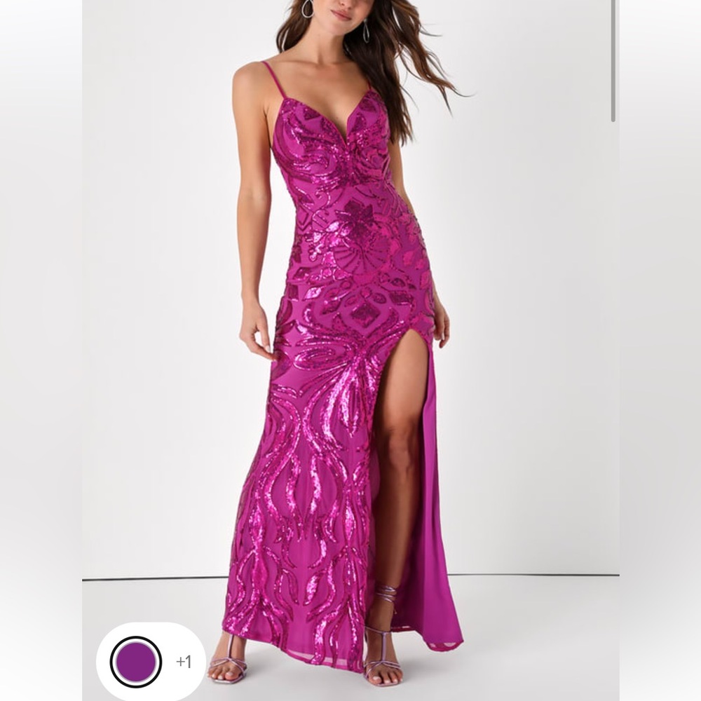 Lulus size large magenta mermaid prom dress - Picture 1 of 2